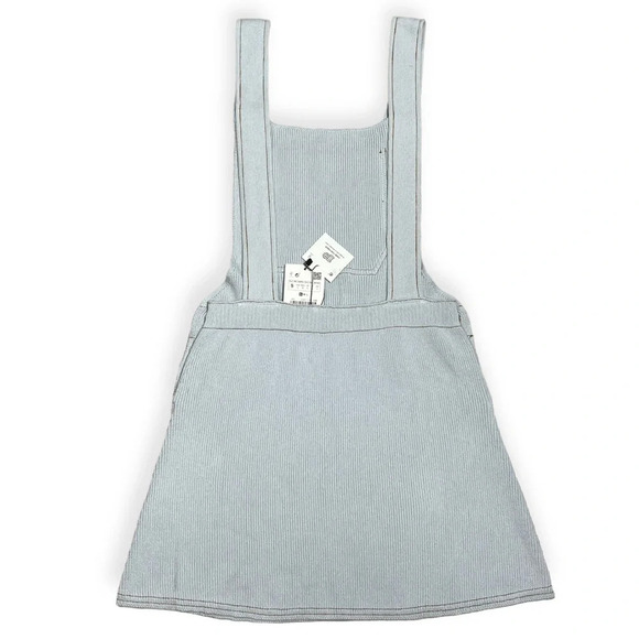 Zara light blue gray knit jumper overalls dress size S - Picture 9 of 10